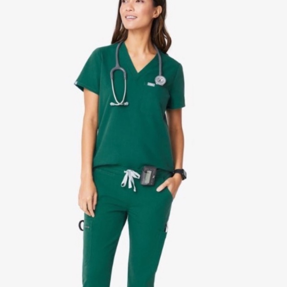 Figs Hunter Green Catarina Top